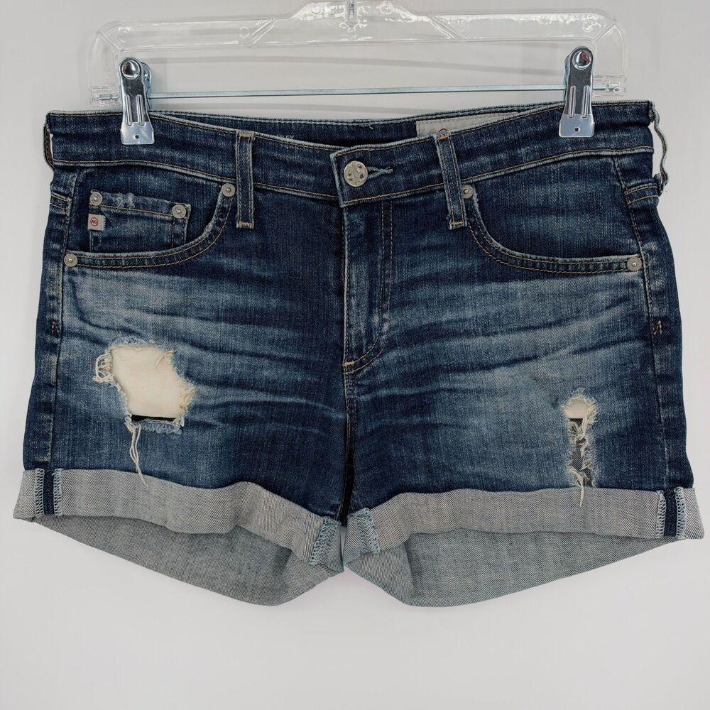 AG ADRIANO GOLDSCHMIED Hailey Ex-Boyfriend Roll-Up Denim Shorts Size 27